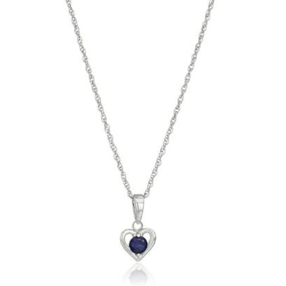 Girls' Petite Sterling Silver Birthstone Open Heart Stud Earrings